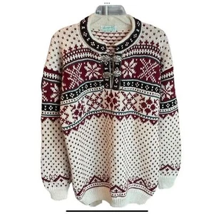 Suéter de esquí Colorado Amazonias años 70 para hombre tejido a mano lana nórdico talla L vintage - Imagen 1 de 6