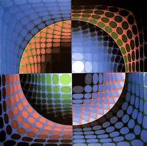 Victor Vasarely, "Erstaunlich", Platte signiert Lithographie - Bild 1 von 7
