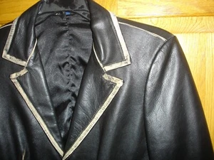 WOMEN'S CORTY BENNETT S.L. GENUINE LEATHER COAT/JACKET SIZE M BLACK - Picture 1 of 14