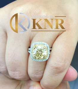 14k White Gold Round Citrine And Round Natural Diamonds Engagement Ring 4.00ct - Picture 1 of 7