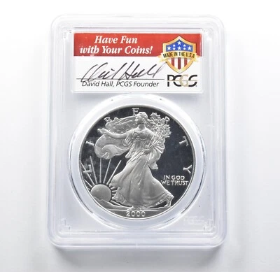PR69 DCAM 2000-P American Silver Eagle Signed Hall PCGS *2153 - Image 1 of 3