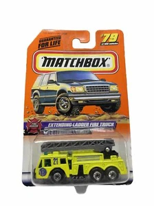 Matchbox Fire Rescue 1998 Lime Yellow Extending Ladder Fire Truck 79 New C2 - Picture 1 of 2