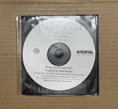 Carrie Underwood & Randy Travis "I Told You So " Promo Demo CD Single Rare Find Foto 1 de 3