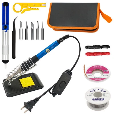 Kit de ferro de solda elétrico temperatura ajustável 60W estação de ferramentas de arma de solda - Imagem 1 de 4