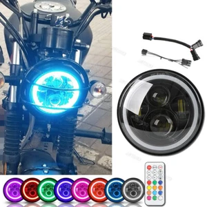 7" RGB Headlight App Remote Control for Harley Touring Electra Glide Road King - Bild 1 von 19