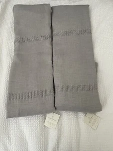 2 Curtains Hearth & Hand Light Filtering Panels 108x54 Sheer Gray Springs Lace - Picture 1 of 10
