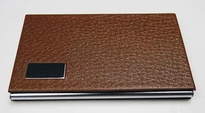 Visitenname Kartenhalter Stahl Leder Wickeletui - braun (3er-Pack) - Bild 1 von 1