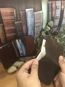 Handmade Leather Wallet Credit Card Stitched Finest Cowhide Hunters Leather .UK - Picture 1 of 8