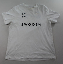 The Nike Tee Men White Tee Shirt Spellout Stains Short Sleeve 3-D Emblem Size XL