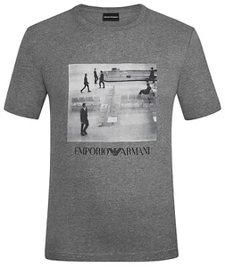 Emporio Armani Milano Men's 100% Cotton Short Sleeve Crew Neck T-Shirt Art Print - Picture 1 of 13