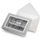 Greetings Card (Grey) Bw - I Am Transgender Lgbt Flag #36197