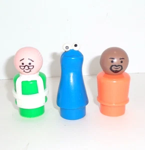 VTG Fisher Price Little People Sesame Street 938 Lot Cookie Monster Gordon Hoope - Picture 1 of 2