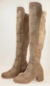 SBICCA Over The Knee Boots, 6.5, CHENOA, Beige Tan Suede Leather WAS $140 *NEW!* - Picture 1 of 10
