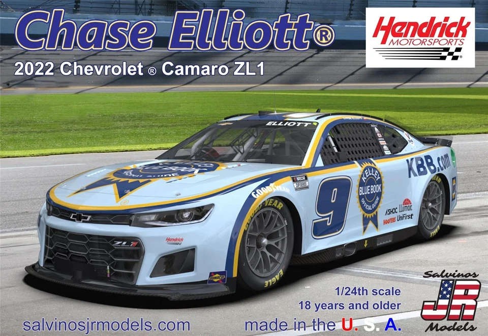 1/24 Scale Hendrick Motorsports Chase Elliott 2022 Camaro-Kelley Blue Book Model - Image 1 of 1