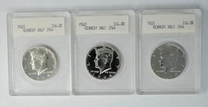 1964 3 Piece Kennedy Half 50c Accented Hair Proof Blanchard Holders Set 949980-1 - Picture 1 of 3