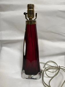 Vintage Orrefors Rubinrote Glas Tischlampe von Carl Fagerlund SEHR SELTEN - Bild 1 von 10