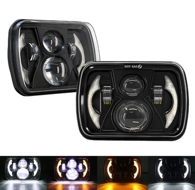 2PC 7x6" LED Headlight HI/LO DRL For International Harvester 4700 4900 8100 9900 - Image 1 of 4