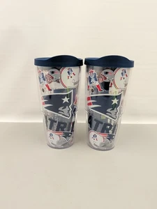 (2) Bicchiere Tervis New England Patriots caldo o freddo 24 oz grande logo retrò plastica - Foto 1 di 7