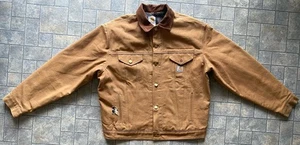 Vintage Carhartt J09 BRN Jacket Coat Men’s 46 Tall Brown Blanket Lined Damaged - Picture 1 of 17