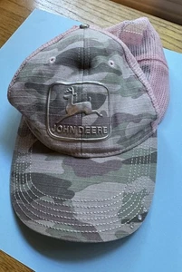 Ladies Original John Deere 'Tractor Girl' Ball Cap  Pink and Camo Adjust Back - Picture 1 of 4
