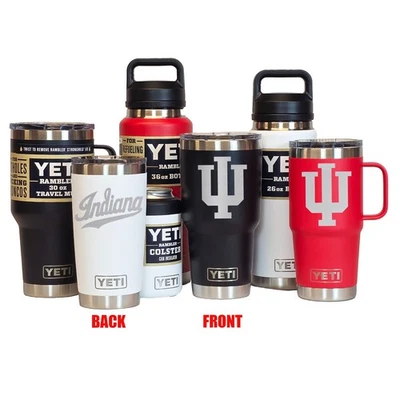 Indiana HOOSIERS YETI 激光雕刻水杯、马克杯、罐装和罐装瓶 — 第 1/4 张图片