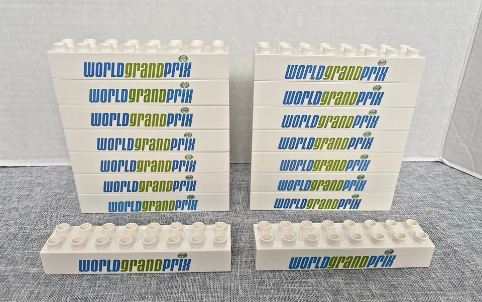 Lego Duplo Decorated Printed Bricks Cars Racing Gran Prix  Set of 16 NEW - Image 1 of 3