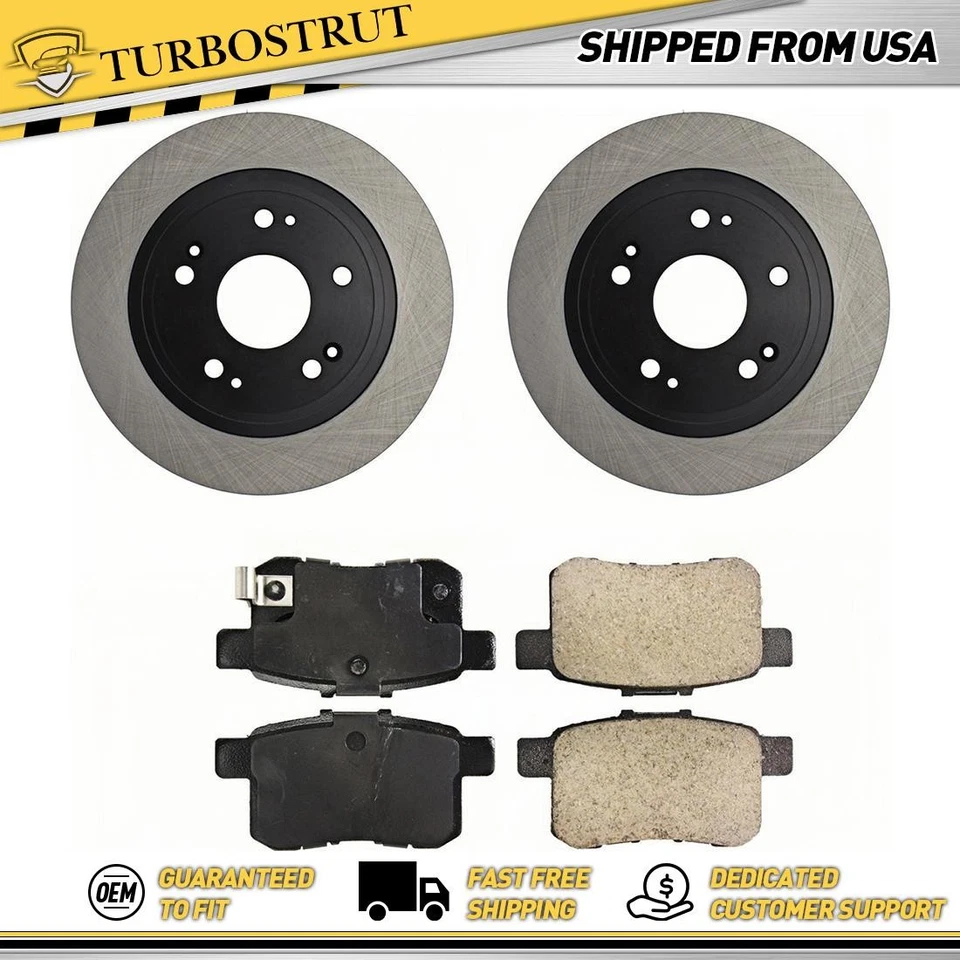 Kit de pastillas de freno rotores de freno traseros OE para Acura TSX 2009 2010 2,4 L Foto 1 de 2