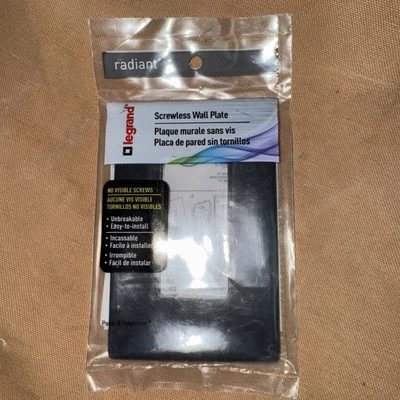Legrand Radiant parafuso menos placa de parede preta #RWP26BK - Imagem 1 de 2