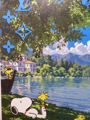 DEATH NYC gerahmte Lithografie ltd edit "Chill Snoopy" 3D Siegel COA Zertifikat - Bild 1 von 4