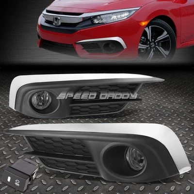 PARA HONDA CIVIC 2016 LENTE AHUMADA PARACHOQUES LUCES ANTINIEBLA DE CONDUCCIÓN CON BISEL + INTERRUPTOR Foto 1 de 4