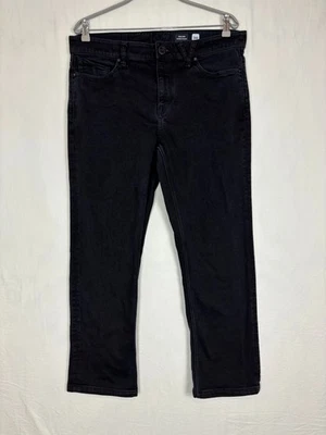 Volcom Mens Jeans Black Size 36 Solver Modern Straight Leg Mid Rise Streetwear - Image 1 of 4