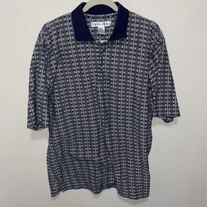 Munsingwear Men’s Polo Size L Beige Geometric - Picture 1 of 5