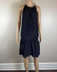 Ramy Brook Black Halter Mini Dress w/ Smocked Waist and Pockets S - Picture 1 of 7