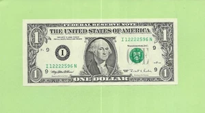 1995 ..UNCIRC $1  I 1222 2596 N  .... 1995 $1  I-N      QUAD NOTE '2222' - Picture 1 of 2