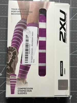 2XU Compression Performance Run Calf Sleeve Pair Lavender Running Mens Womens L - Image 1 of 3