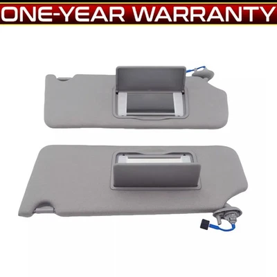 Left & Right Sun Visor Shades Gray Pair For Honda CR-V  2017-2022 Lights Mirror - Image 1 of 4
