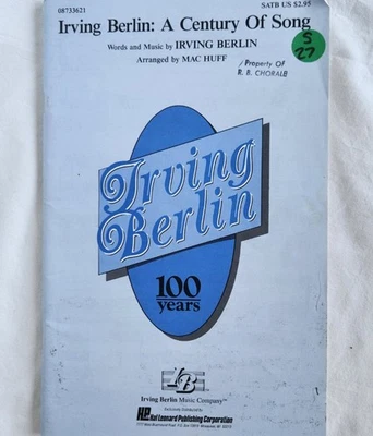 Folleto de música coral SATB Irving Berlín siglo de canción Broadway, patriótico Foto 1 de 3