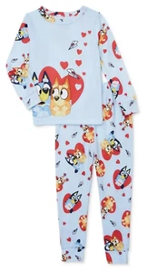 Pigiama BLUEY bambino unisex bambino taglia 3T San Valentino cuori set 2 pezzi pigiama - Foto 1 di 7