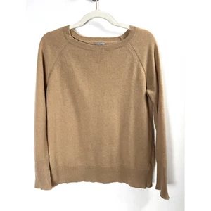 Halogen Tan Cashmere Sweater Quiet Luxury Minimalist Old Money Equestrian Work M - Picture 1 of 5