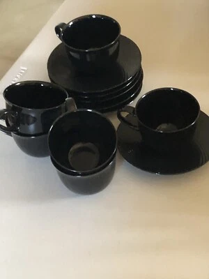 RARO DE COLECCIÓN 1986 SASAKI FINA CHINA REGENCY MAGIE NOIRE 6 TAZAS CON PLATILLOS 8 OZ Foto 1 de 4