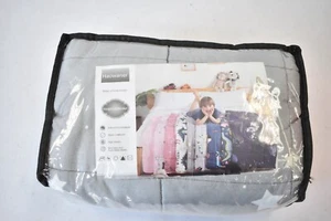 Haowaner Minky Kids Weighted Blanket 41" x 60" 7lbs Gray Starry Sky Bedding - Picture 1 of 8