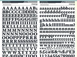 Hoja de Letras de Transferencia MECANORMA 470.60 CLN #460 GAILLARD ULTRA 15mm - Imagen 1 de 2
