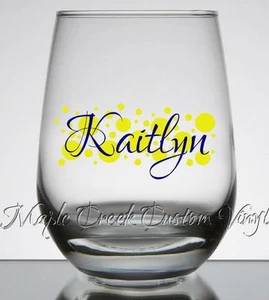 Bubble Background w/ Name Decal ~ 20 Colors Available ~ 4 inches long - Picture 1 of 7