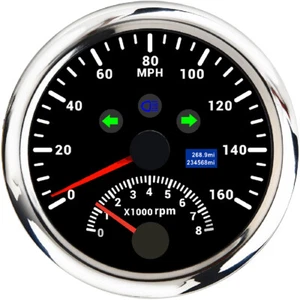 85mm Waterproof GPS Speedometer 160MPH With Tachometer Gauge Fit Boat Car Truck - Picture 1 of 13