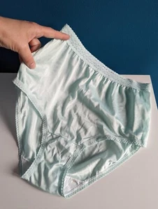 Vintage FTL Nylon Panties NWOT NOS DEADSTOCK Size 6 HTF AQUA Satin Shiny Gusset - Picture 1 of 6