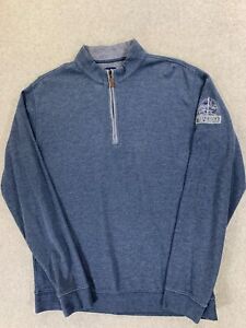 Johnnie-O Top of the Rock Quarter Zip Golf Pullover (Men's Large) Blue
