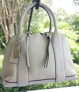 Coach 30143 Bleecker Medium Beige Buffalo Pebbled Leather Satchel/Tote Bag - Picture 1 of 14