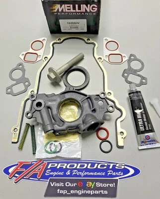 Kit de bomba de aceite MELLING 10355HV Chevy LS alto volumen Perf juntas balanceador perno RTV Foto 1 de 4
