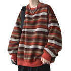 Sweatshirt Gestreift Keep Warm O Neck Anti-Shrink Winter Sweatshirt Soft