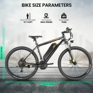 27.5" Electric Bike, Shimano 21-Speed Mountain Bicycle 500W Ebike+48V LI-Battery - Picture 1 of 13